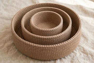 Set 3 Cestini Portaoggetti uncinetto – Organizer