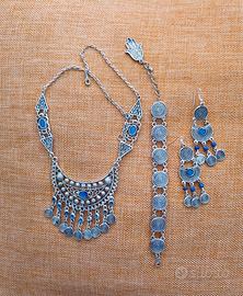 Parure Etnica Boho-Chic con Pietre Blu