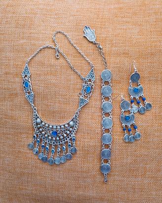 Parure Etnica Boho-Chic con Pietre Blu