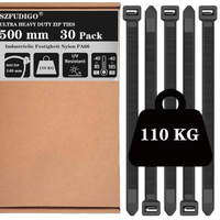 Fascette nere grandi 30 pezzi 500mm x 12mm diametr