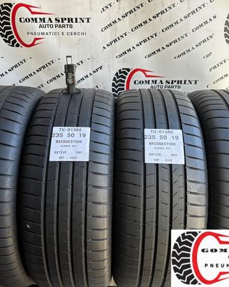 4 PNEUMATICI 235/50 R19 BRIDGESTONE ESTIVE 75%