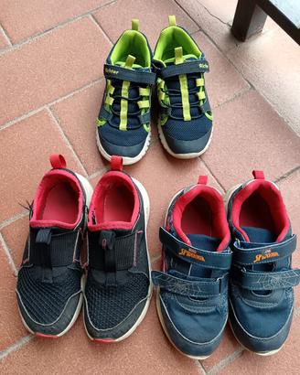 set 3 paia di sneakers per bambino nr 30