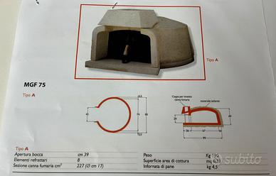 Forno a legna Vulcano refrattario