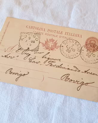 Cartolina postale italiana epoca manoscritta 1896