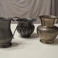 brocche e vaso in peltro