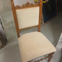 Set 6 Sedie Vintage in Noce Intagliato – Stile 