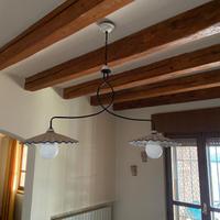 Lampadario a sospensione doppia luce stile rustico