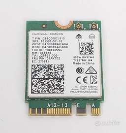 Scheda Wi-Fi Intel  Wireless-AC 8265 (8265NGW)