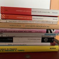 Libri di geologia, cartografia, fossili, meteo