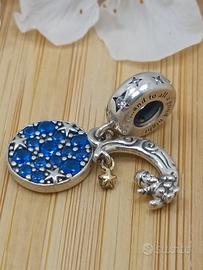 charm pandora babbo natale sulla luna in argento 9
