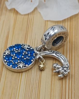 charm pandora babbo natale sulla luna in argento 9