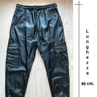 Pantalone finta pelle nera, Bershka Uomo, Taglia S