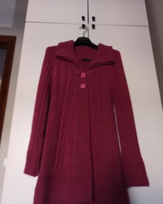 giaccone fucsia  con trecce