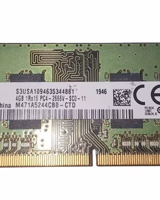 RAM DDR4 4Gb SODIMM 2666Mhz marca Samsung