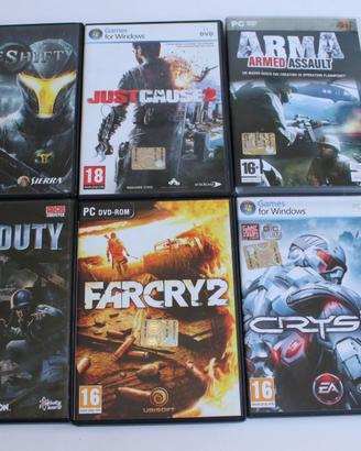 Lotto 6 videogiochi per PC tipo sparatutto
