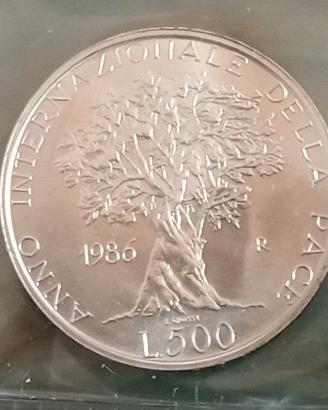 #2213 – Una moneta 500 Lire Italia PACE
