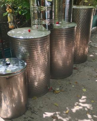 botti e fustini Inox per olio e vino