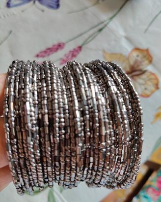 bracciale perline argento 