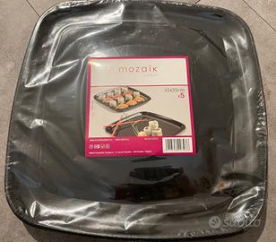 Vassoi quadrati rigidi neri plastica 35x35