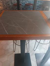 Tavoli alti da bar effetto marmo e legno massello