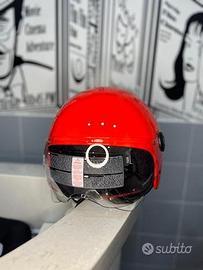 CASCO JFM ROSSO LUCIDO VISIERA ELICOTTERO