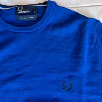 Maglioncino Fred Perry S Blu Elettrico 100%lana