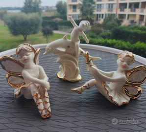 lotto di (3) Statuette In Porcellana Ragazzo & Rag