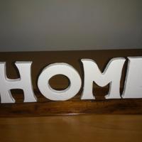 centrotavola targa legno Scritta home fatto a mano