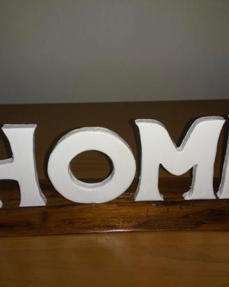 centrotavola targa legno Scritta home fatto a mano