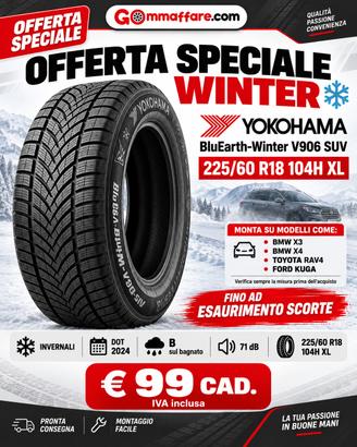 4 Pneumatici 225/60 R18 Yokohama Bluearth Winter V