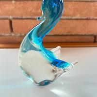 Scultura blu vetro stile Murano