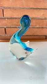 Scultura blu vetro stile Murano