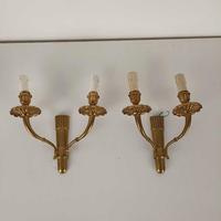 Coppia di Applique in metallo dorato metà 900