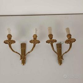 Coppia di Applique in metallo dorato metà 900