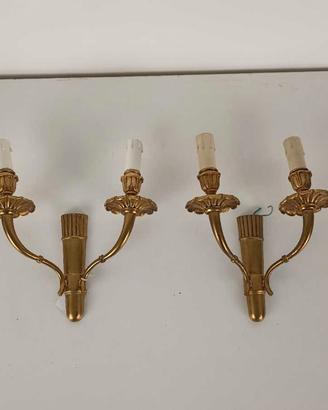 Coppia di Applique in metallo dorato metà 900