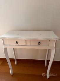 Console / Toilette Shabby Chic Bianca con Cassetti