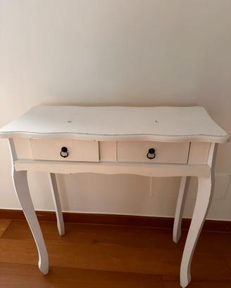 Console / Toilette Shabby Chic Bianca con Cassetti