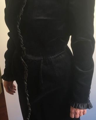 Vestito donna vintage VALENTINO cotone nero lungo