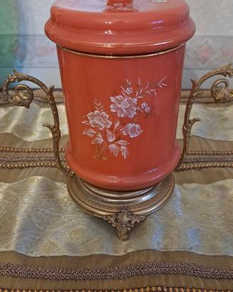 Barattolo Ceramica Vintage Corallo con Manici