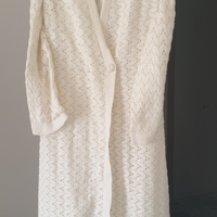 Cardigan lungo ricamato bianco taglia46 donna
