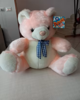 Peluche Orsetto Rosa e Bianco Pelucky 