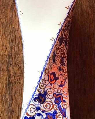 Vaso in ceramica multiuso dipinto a mano con oro