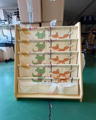 Libreria per bambini a 4 livelli, scaffale camera