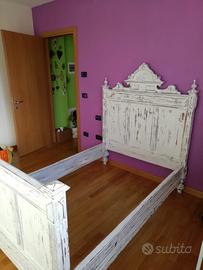 Letto francese 1 piazza e mezza shabby chic