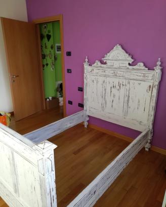 Letto francese 1 piazza e mezza shabby chic