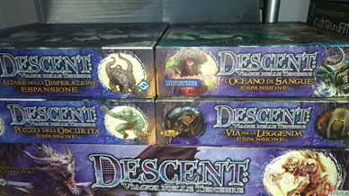 Gioco da tavolo con espansioni Descent prima ed