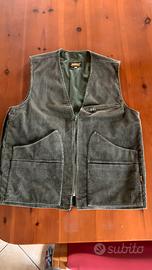 Gilet da caccia in velluto verde bosco