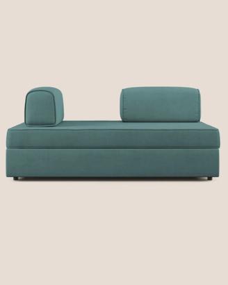 Divano di design sfoderabile con pouf poggiapiedi