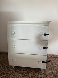 Mobiletto fasciatoio con vasca per bambini