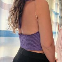 Crop Top con Scollo all'Americana